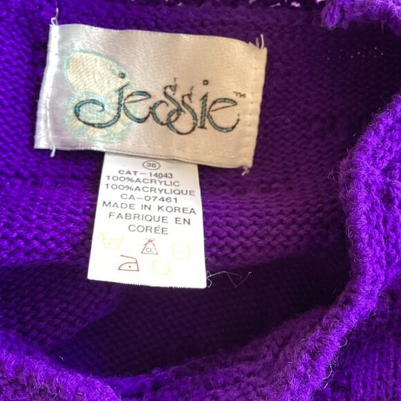 Vintage Jessie purple sweater pullover large. 0584 - Picture 7 of 7